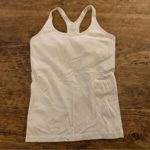 Lululemon Athletica White Ribbed Tank Top